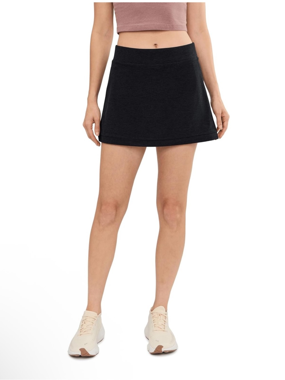 Beyond Yoga Midweight Spacedye Kickstart Skirt in Darkest Night Black size Small